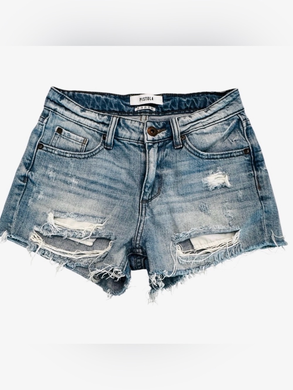 Pistola Distressed Denim Cutoff Shorts – Size 25 - Picture 1 of 7